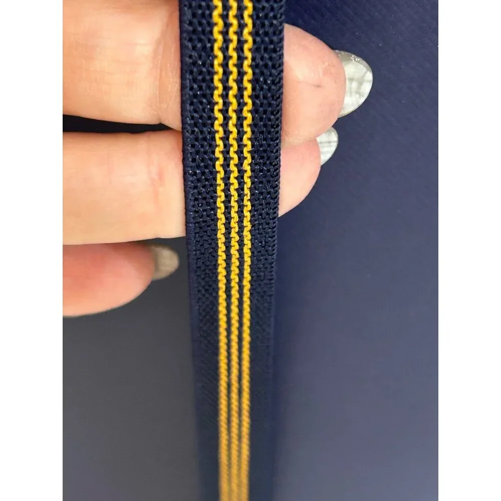 Brooks Brothers Navy Blue Large Gift Box Tissue Paper Logo Sticker Elastic Cords